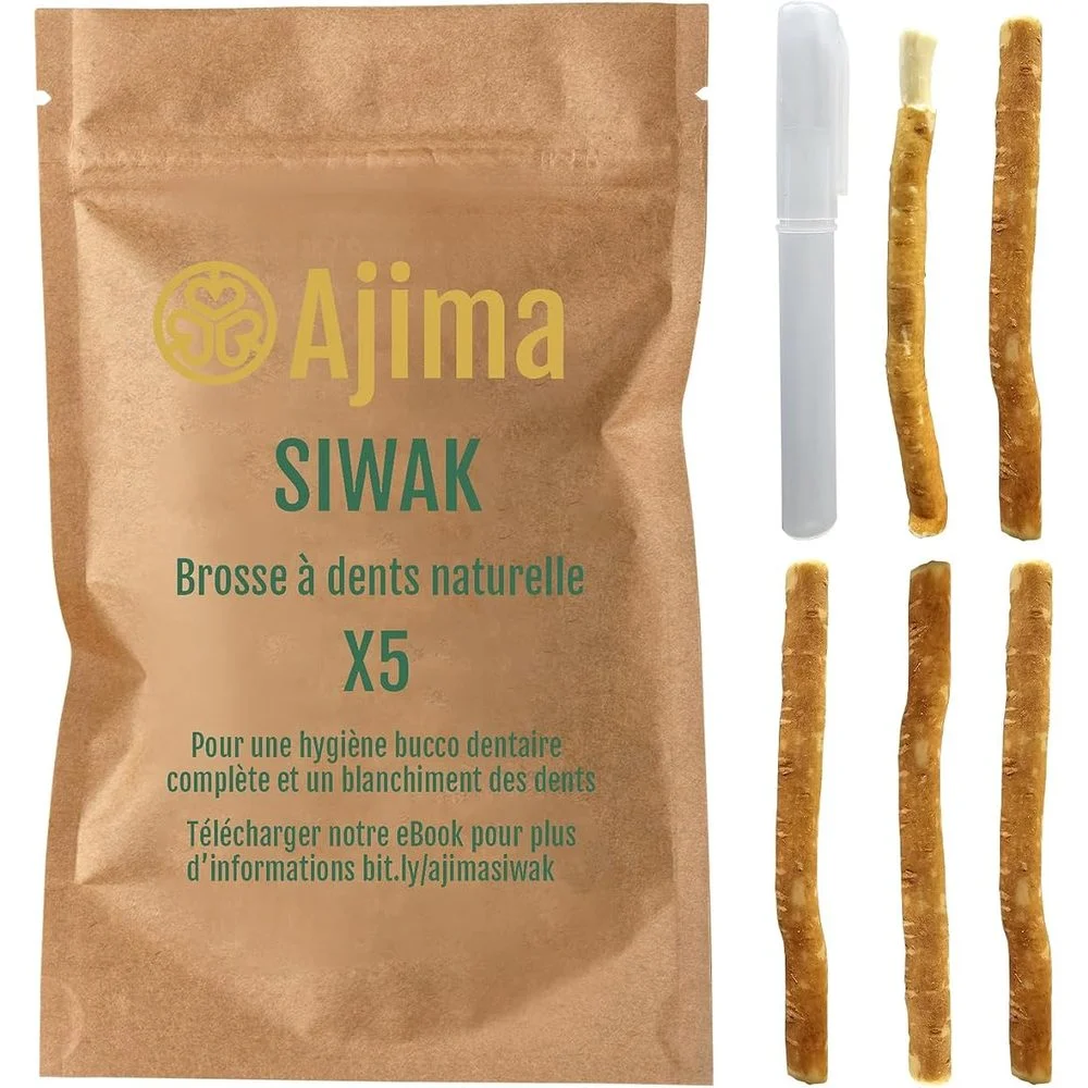 Sachet Ajima Siwak, cinq bâtons et un étui