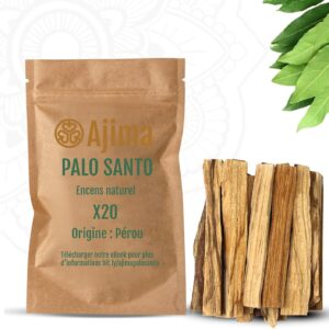 Lot de 20 bâtons de Palo Santo authentique du Pérou pour purification et méditation - Ajima