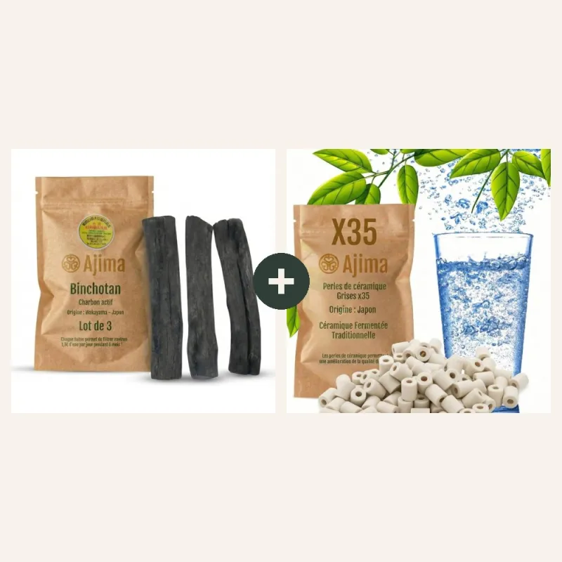 Duo Carafe : Binchotan + Perles de céramique