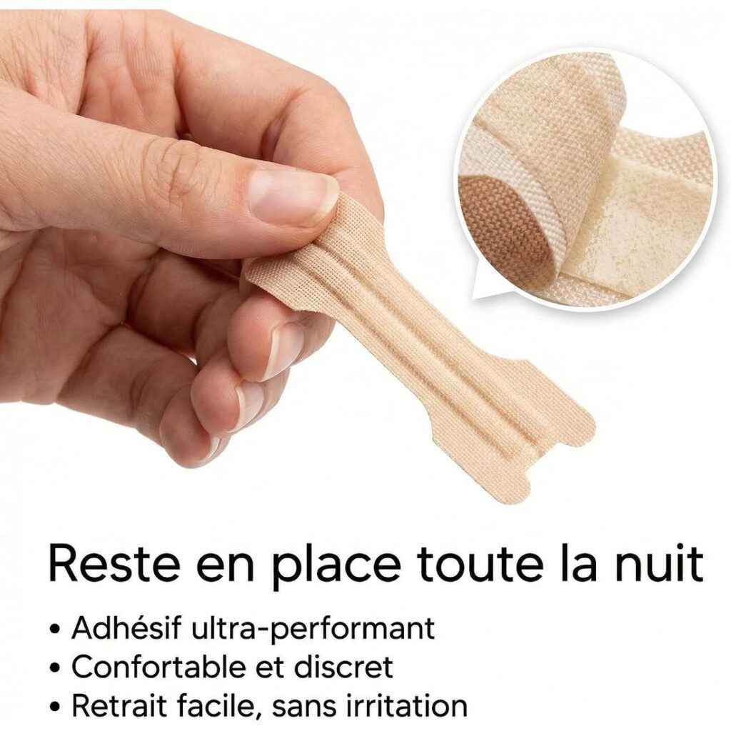Bandelette nasale souple qui reste en place toute la nuit