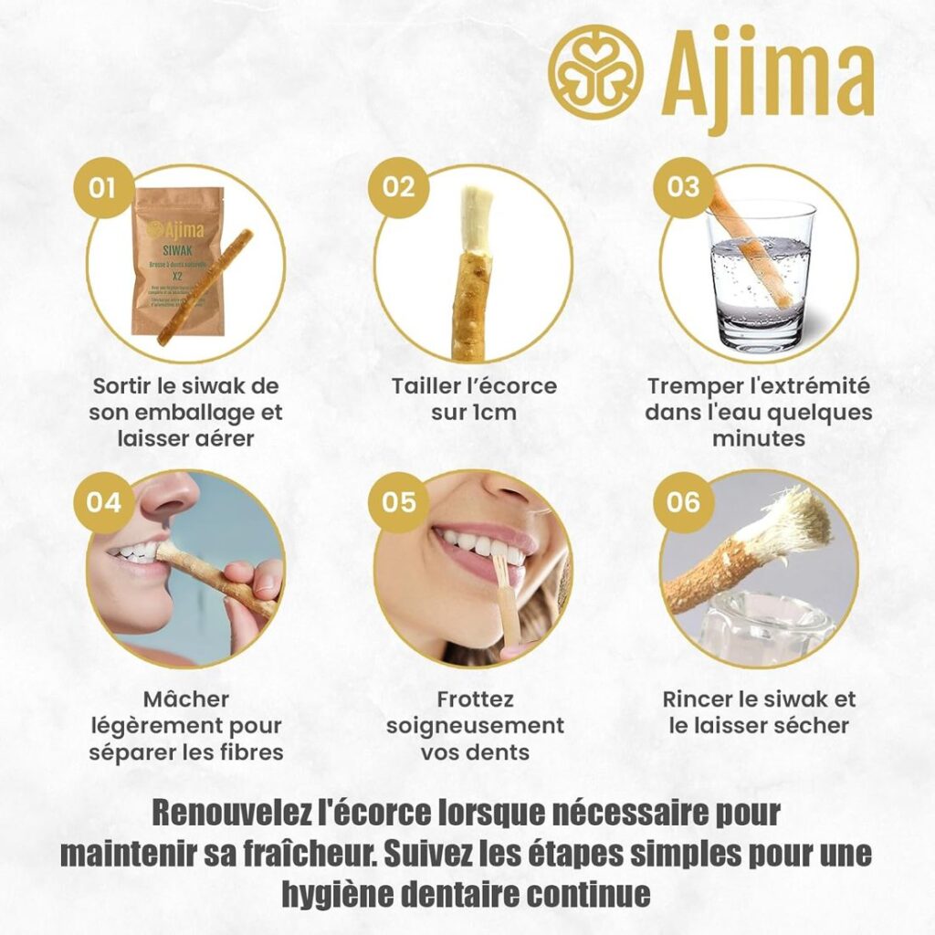 Mode d'emploi du siwak en 6 étapes